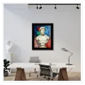Κλασικό Άγαλμα σε Γεωμετρικό Φόντο Μπλε Κόκκινο