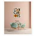 Τυπογραφικός Πίνακας Stay Curious σε Ρετρό Γεωμετρικό Στυλ
