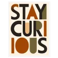 Τυπογραφικός Πίνακας Stay Curious σε Ρετρό Γεωμετρικό Στυλ