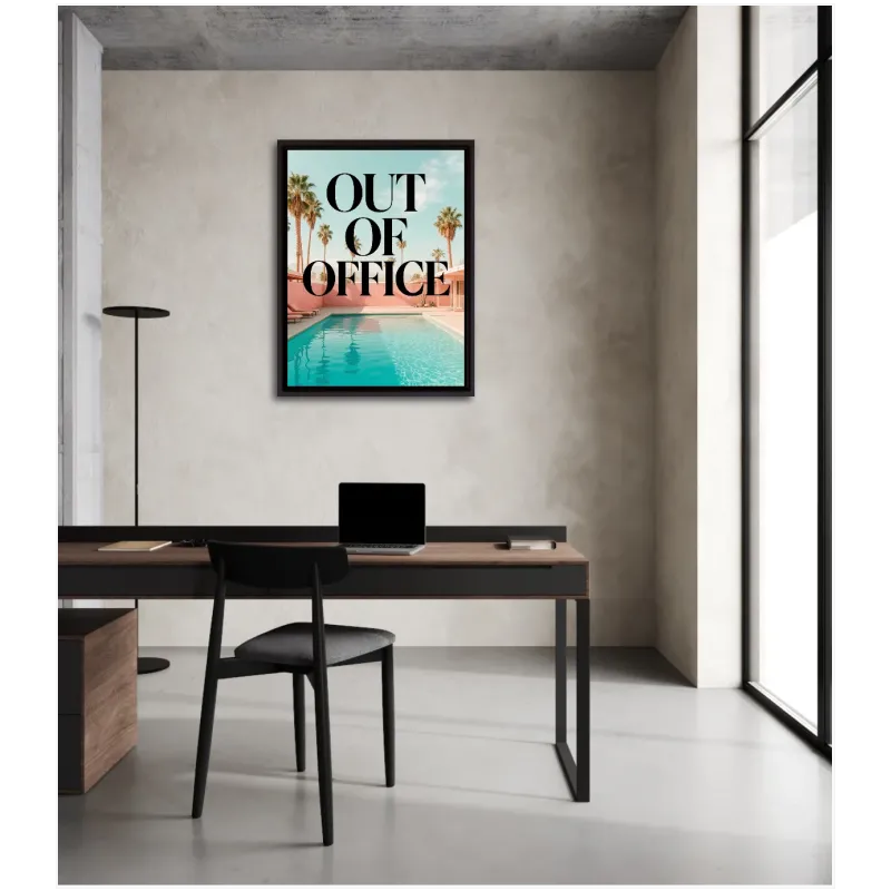 Πίνακας Πισίνα με Φοίνικες Out Of Office Ρετρό