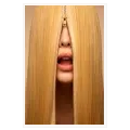 Blonde Hair Zipper Surreal Portrait Canvas Art