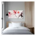 Abstract Fluid Ink Flow Red Black Canvas