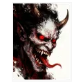 Σκοτεινός Δαίμονας Oni Fantasy Πορτραίτο Κόκκινο