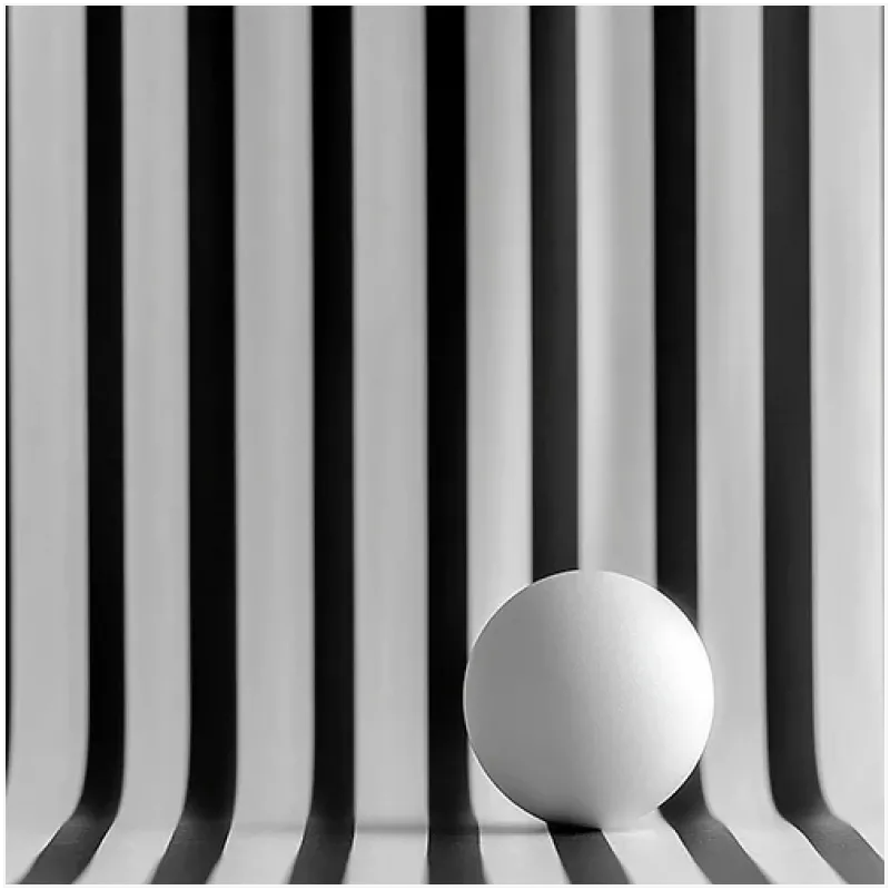 White Sphere Abstract Geometry Black and White Minimal