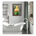 Cute Yellow Duckling with Green Boots Canvas Art