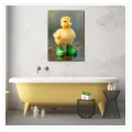 Cute Yellow Duckling with Green Boots Canvas Art