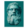 Κλασικό Άγαλμα Ποσειδώνα σε Τυρκουάζ Φόντο