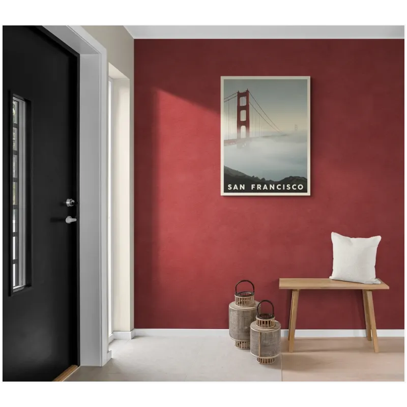 San Francisco Bridge Vintage Poster Red Grey