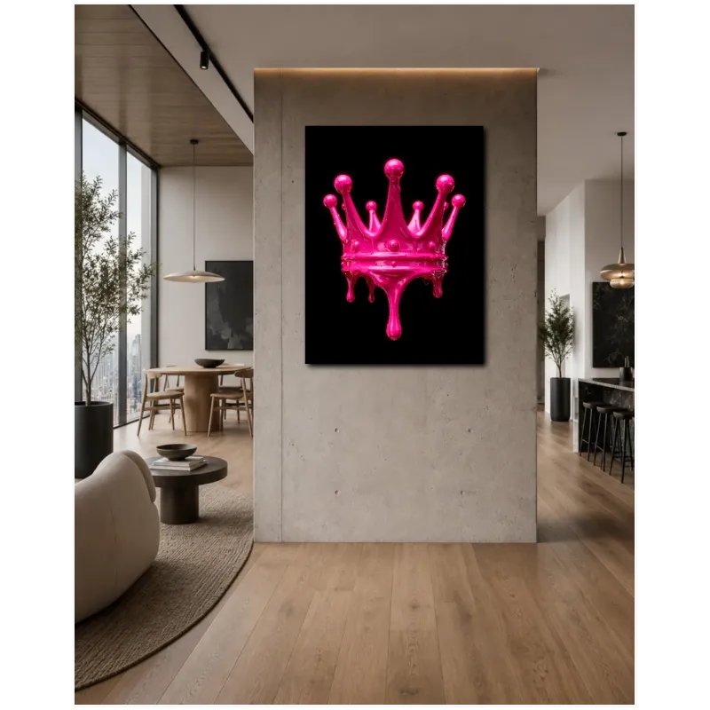 Royal Crown Dripping Pink Paint Pop Art