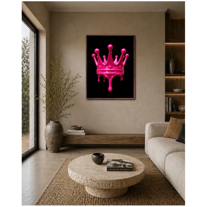Royal Crown Dripping Pink Paint Pop Art