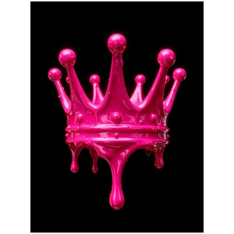 Royal Crown Dripping Pink Paint Pop Art