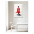 Woman in Red Dress Elegant Watercolor