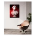 Classic Marble Statue with Red Smoke