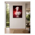 Classic Marble Statue with Red Smoke