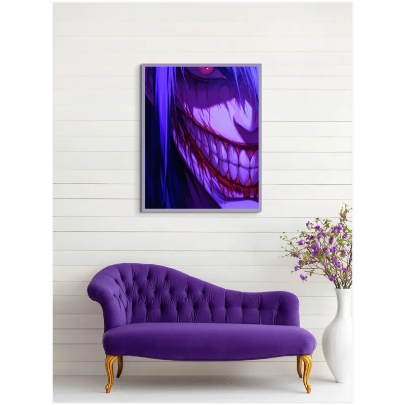 Dark Anime Figure Sinister Smile Purple Illustration