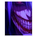 Dark Anime Figure Sinister Smile Purple Illustration