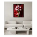 Surreal Eye Bouquet Artwork in Dramatic Red