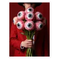 Surreal Eye Bouquet Artwork in Dramatic Red