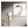 Κύκνος Minimal Line Art Ασπρόμαυρος Πίνακας