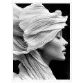 Black and White Fashion Female Portrait Drapery