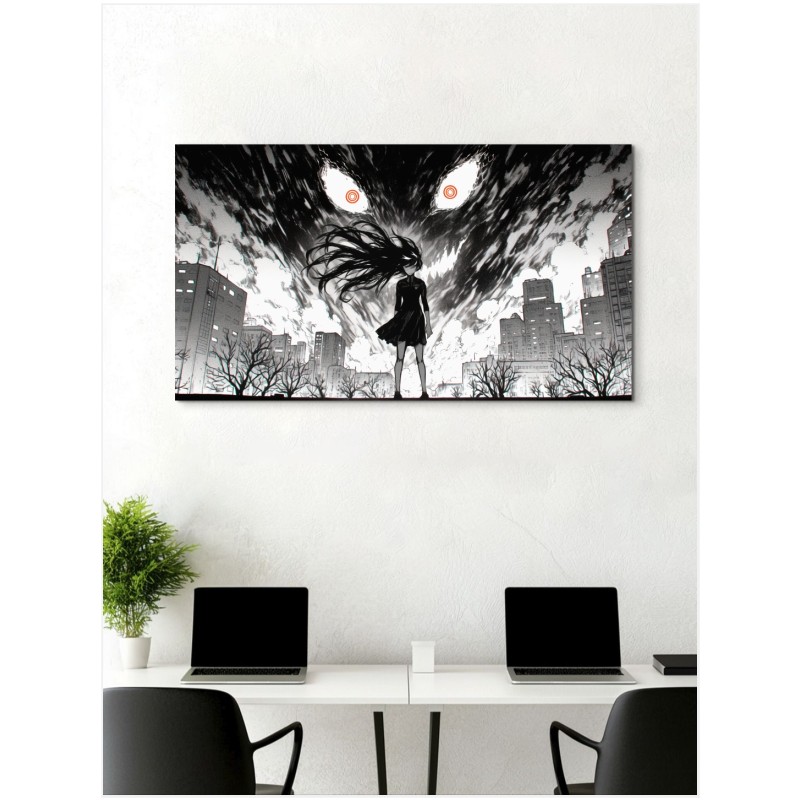 Μυστηριώδης Γυναίκα σε Αστικό Τοπίο - Ψηφιακή Τέχνη