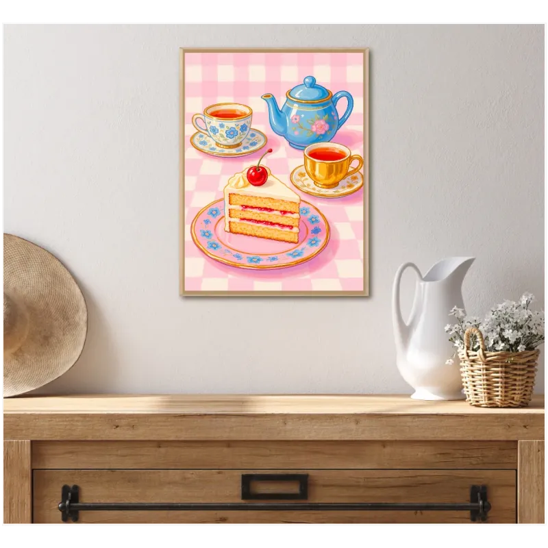Πίνακας Vintage Tea Time Cake Ροζ