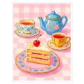 Πίνακας Vintage Tea Time Cake Ροζ