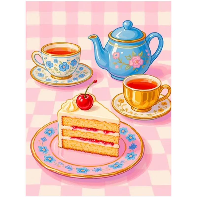 Πίνακας Vintage Tea Time Cake Ροζ