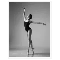 Ballerina in Elegant Pose Black and White