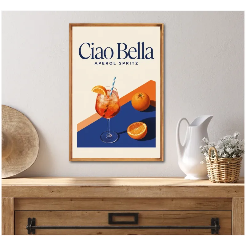 Αφίσα Ciao Bella Aperol Spritz Ρετρό Πορτοκαλί Mπλε