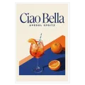 Αφίσα Ciao Bella Aperol Spritz Ρετρό Πορτοκαλί Mπλε
