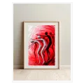Abstract Dancing Figures in Dynamic Red Swirling Vortex