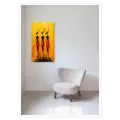 Αφηρημένες Γυναικείες Φιγούρες σε Θερμό Κίτρινο και Κόκκινο Φόντο