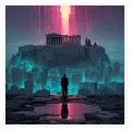 Φουτουριστική Ακρόπολη Cyberpunk σε Νέον Αποχρώσεις