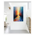 Forest Path Abstract Landscape Colorful Canvas
