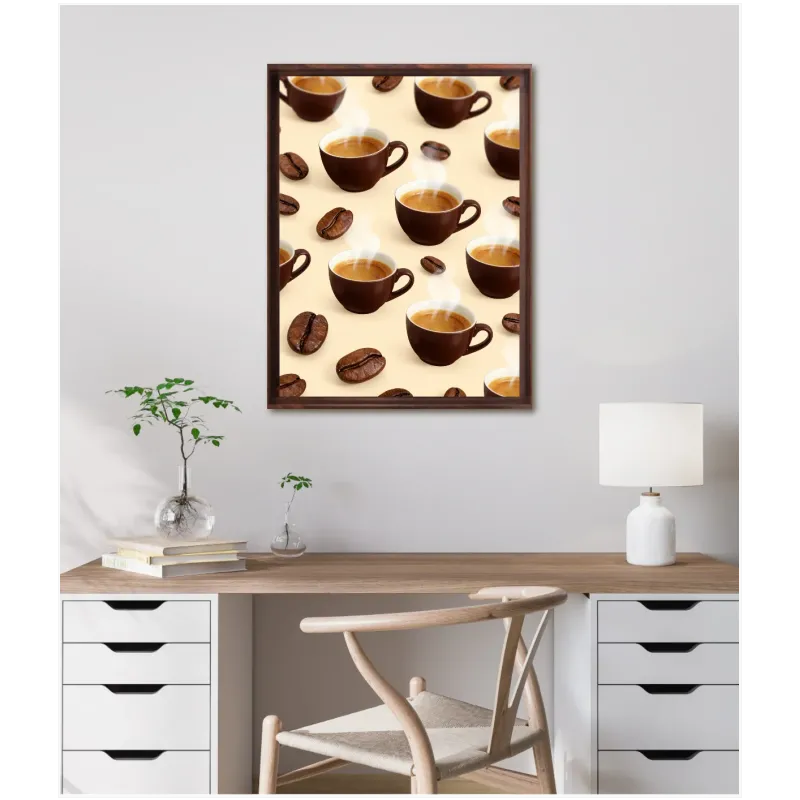 Espresso Cup Pattern Warm Coffee Artwork