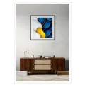 Abstract Organic Leaves Modern Art Blue Gold