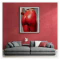 Female Body in Red Leather Leggings Art