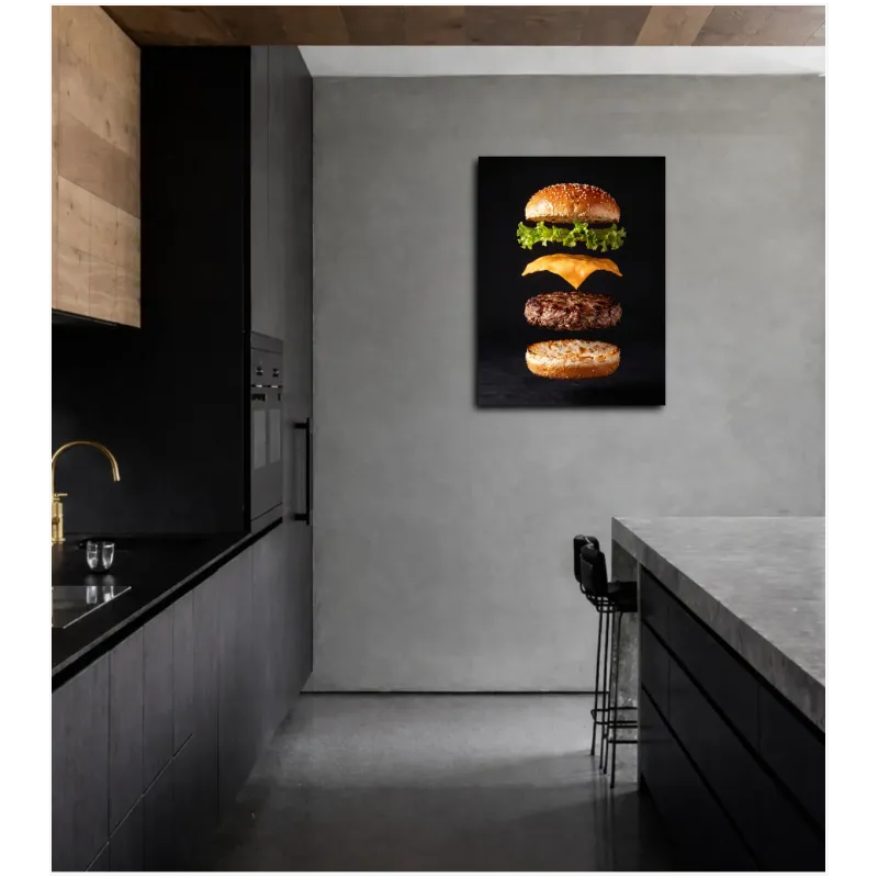 Floating Gourmet Burger Studio Photo