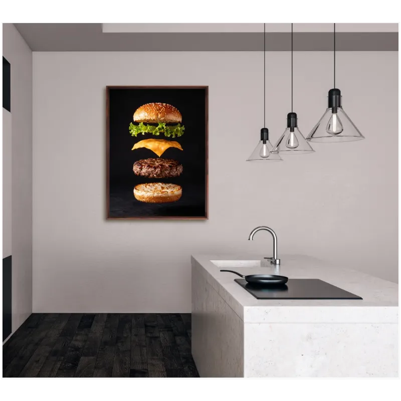 Floating Gourmet Burger Studio Photo