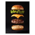 Floating Gourmet Burger Studio Photo