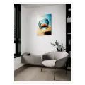 Ζώδιο Καρκίνος Σουρεαλιστική Απεικόνιση σε Μπλε και Πορτοκαλί