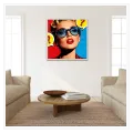 Πορτραίτο Γυναίκας Ρετρό Pop Art Κόκκινο Μπλε