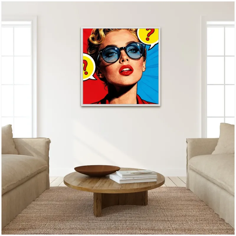 Πορτραίτο Γυναίκας Ρετρό Pop Art Κόκκινο Μπλε