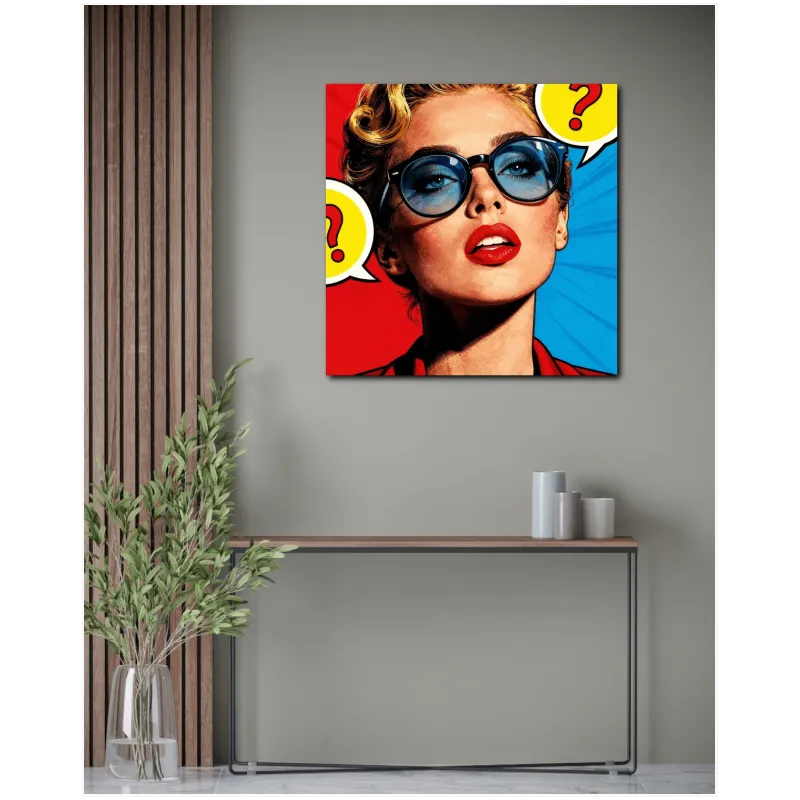 Πορτραίτο Γυναίκας Ρετρό Pop Art Κόκκινο Μπλε