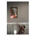 Tiny Elephant Cute Sweet Portrait Grey Pink