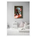 Tiny Elephant Cute Sweet Portrait Grey Pink