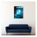 Teal and Black Abstract Expressive Canvas Art