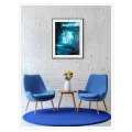 Teal and Black Abstract Expressive Canvas Art