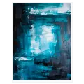 Teal and Black Abstract Expressive Canvas Art